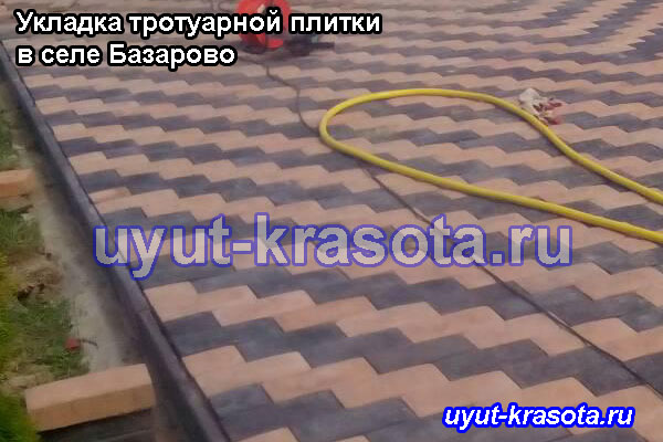 Укладка тротуарной плитки брусчатка в деревне Базарово Каширский район Московская область