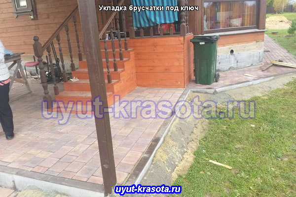 Примеры укладки тротуарной плитки в деревне Дубнёво Ступинский район Московская область
