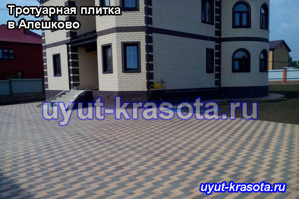 Укладка тротуарной плитки в деревне Алёшкого Ступинский район Московская область 