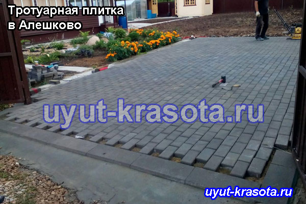 Тротуарная плитка в деревне Алёшково Ступинский район Московская область