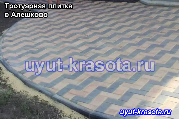 Примеры укладки тротуарной плитки в деревне Алешково Ступинский район Московская область