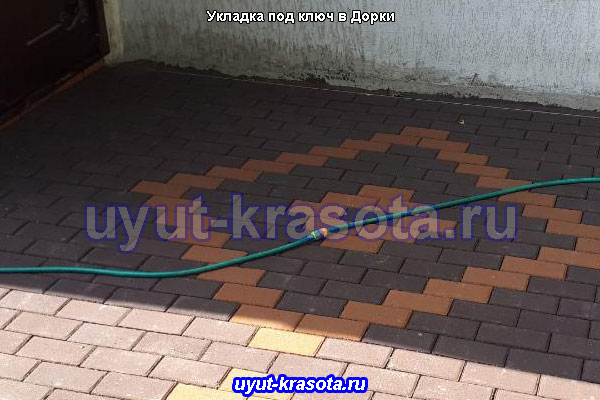 Укладка тротуарной плитки брусчатка в деревне Дорки Ступинский район Московская область