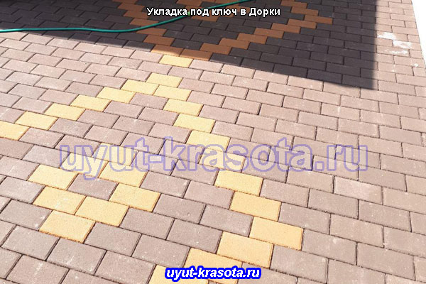 Примеры укладки тротуарной плитки в деревне Дорки Ступинский район Московская область
