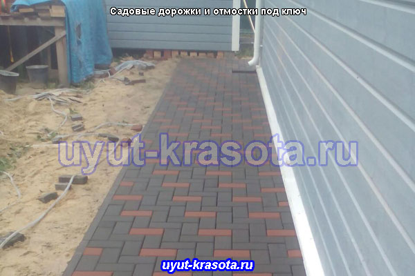 Укладка тротуарной плитки брусчатка в деревне Беспятого Ступинский район Московская область