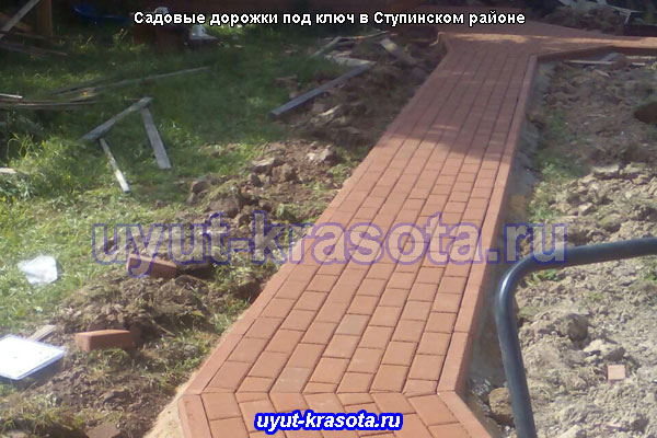 Примеры укладки тротуарной плитки в деревне Забелино Ступинский район Московская область
