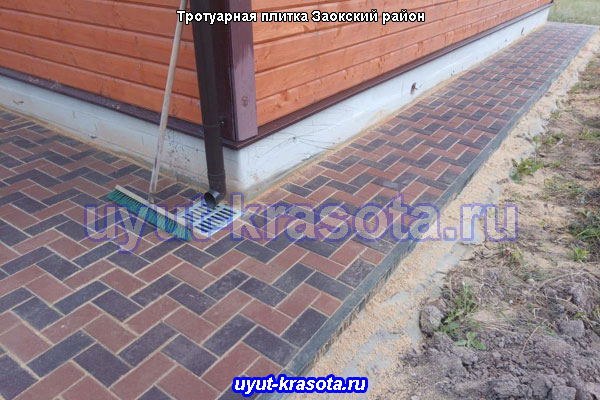 Примеры укладки тротуарной плитки в посёлке Заокский Тульская область